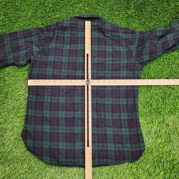 Vintage Pendleton Flannel Button Shirt Large 21x27 Shadow Plaid - Picture 5 of 9